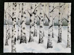Maja Antoniou, Bortom björkdungen (Aquarell - Original)