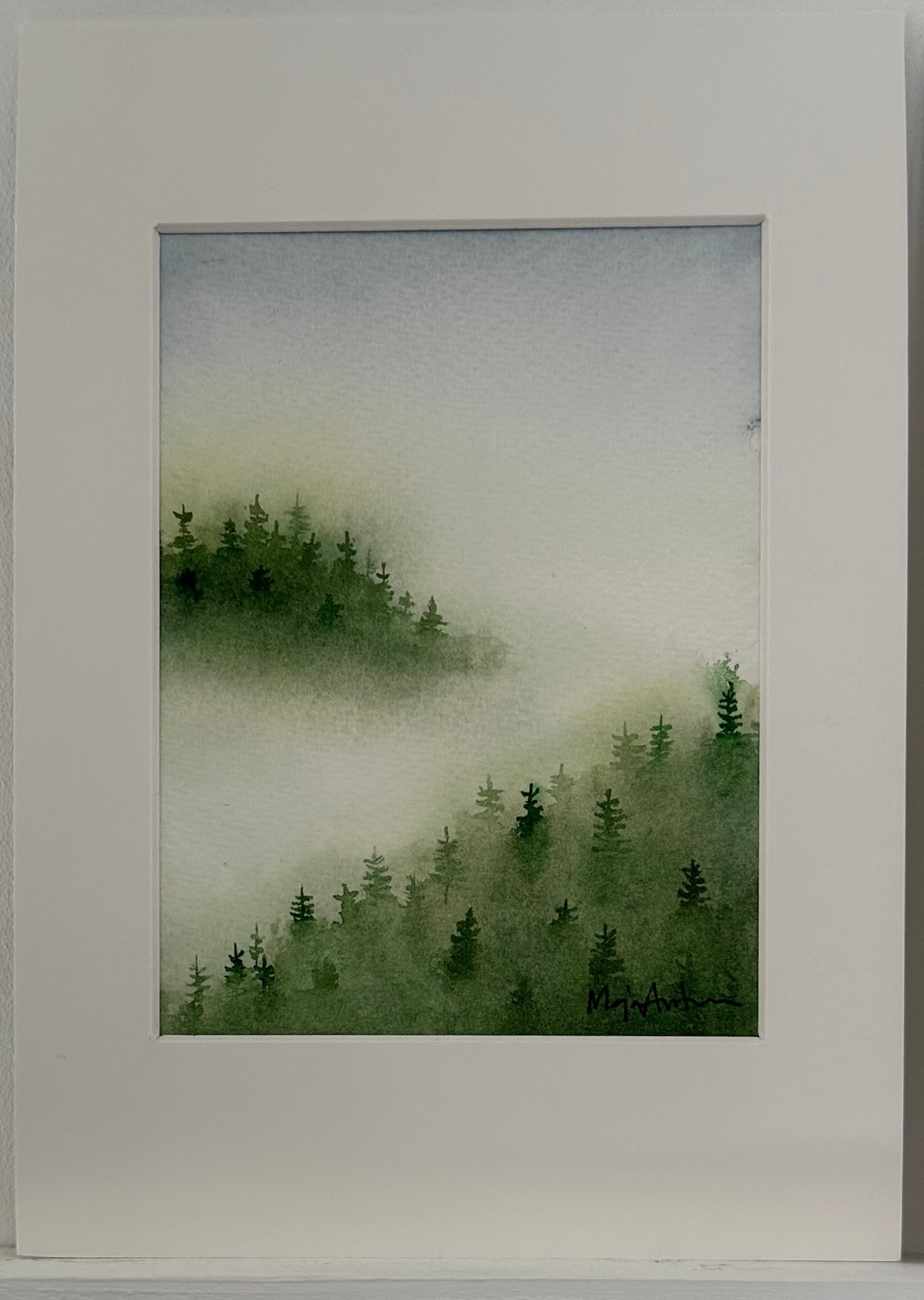 Maja Antoniou, 30. Nebelwald 1 (Aquarell - Original)