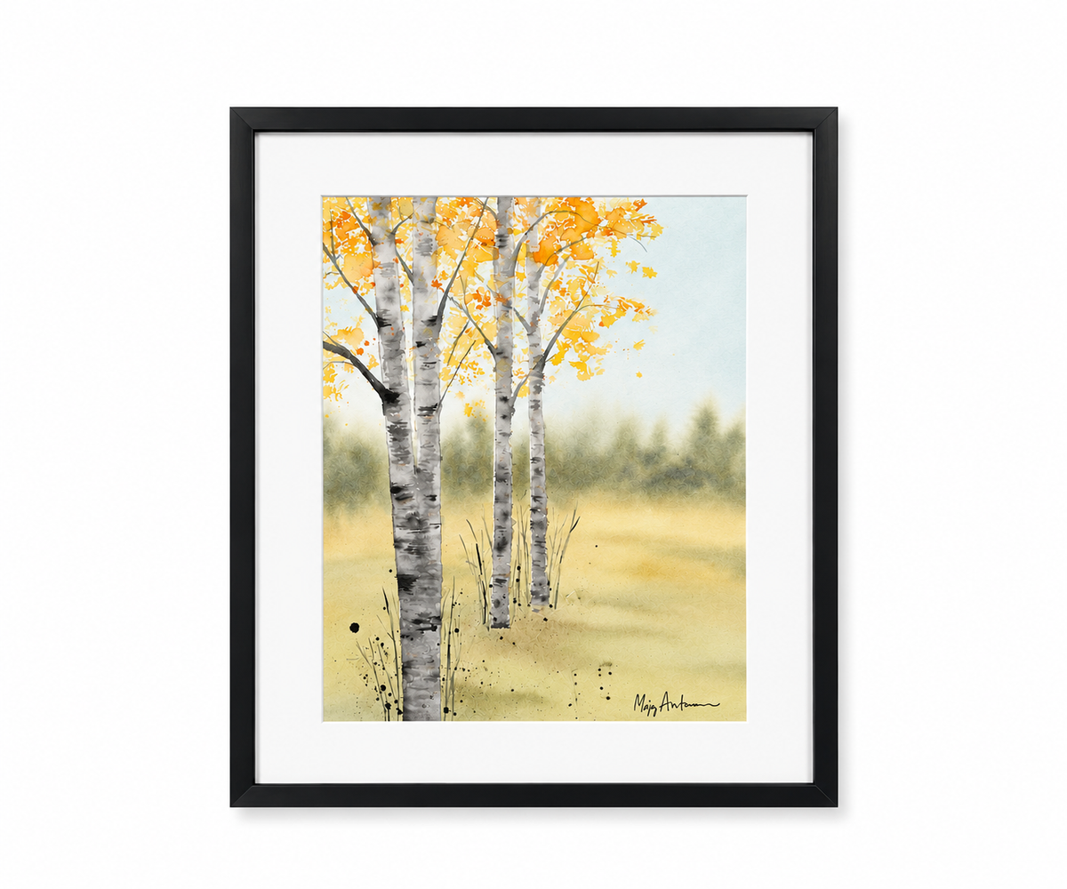 Maja Antoniou, Björkligt (Watercolor - Original)