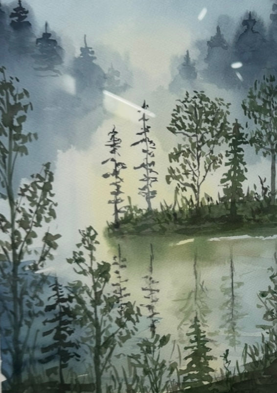 Maja Antoniou, Stillhet (Watercolor - Original)