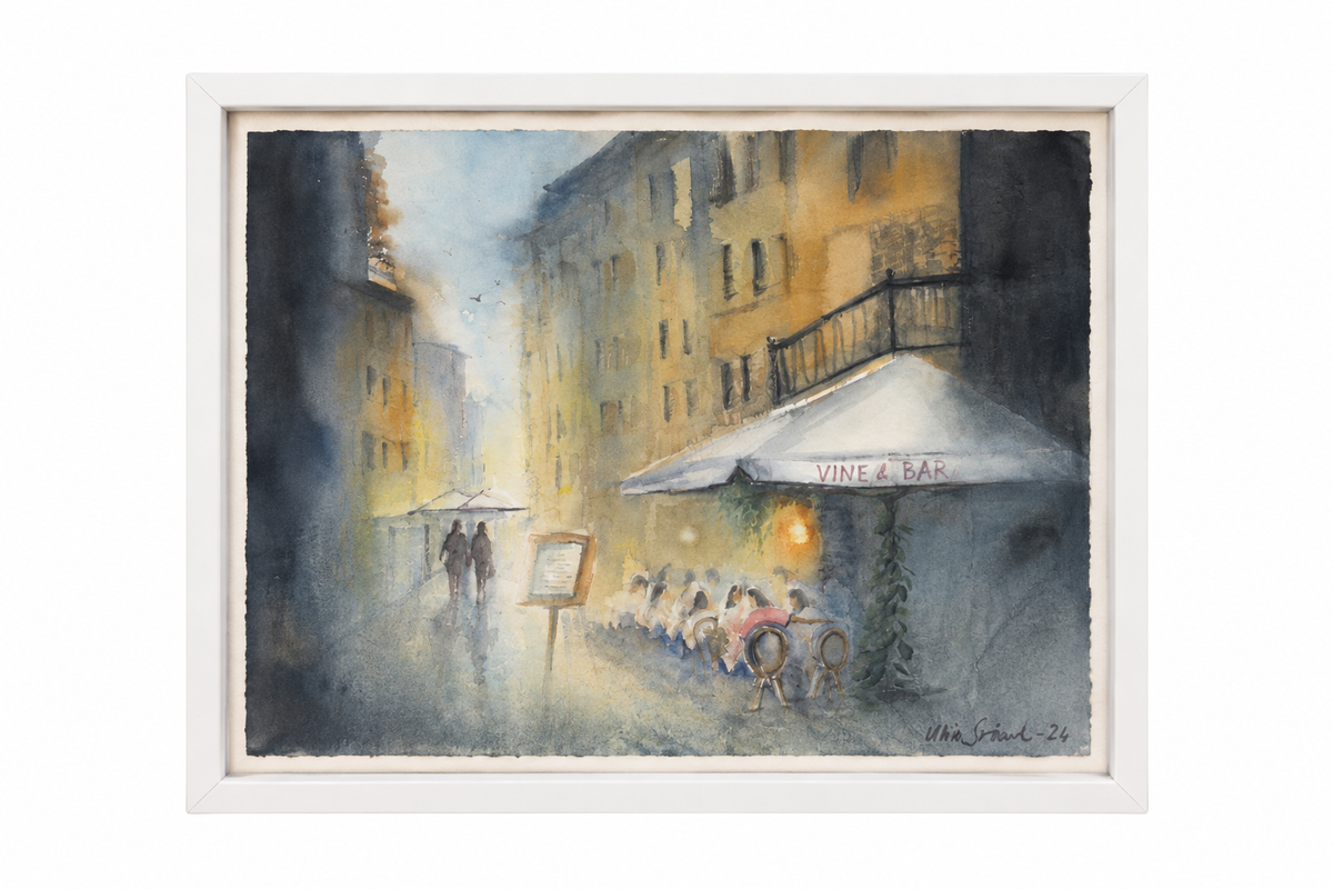 Mia Svärd, Take a walk in Rome (Akvarell - Original)