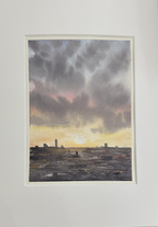 Maja Antoniou, Staden tystnar (Watercolor - Original)