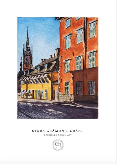 Gabriella Norum, (Tryck) STORA GRÅMUNCKEGRÄND, Gamla Stan Stockholm, Sverige